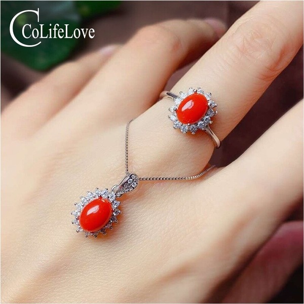 Gold Red Coral Ring | 3d-mon.com
