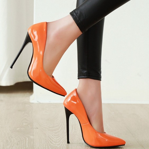 Orange and best sale black heels