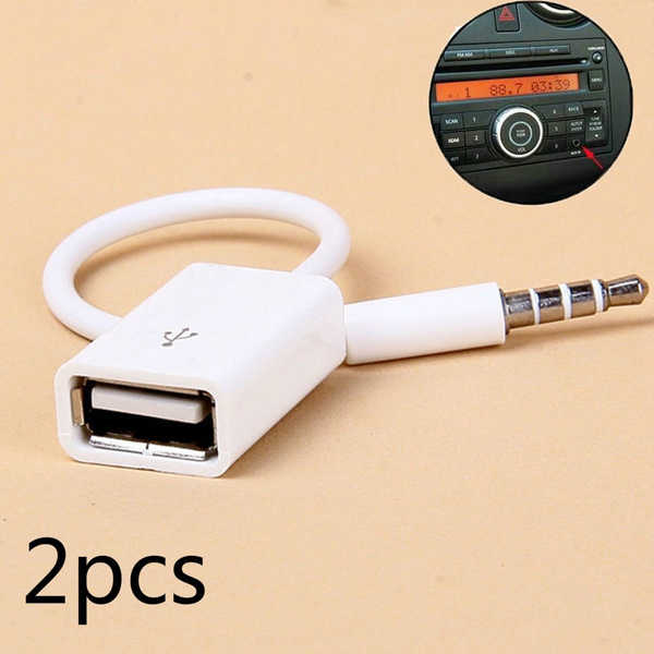 toksicitet Brutal Teenager 2PCS AUX To USB 3.5mm Male Aux Audio Jack Plug To USB 2.0 Female Converter  Cable Cord Converter Cable Only for Car AUX Port White By Oxsubor（CAR Need  MP3 Decode Function） 