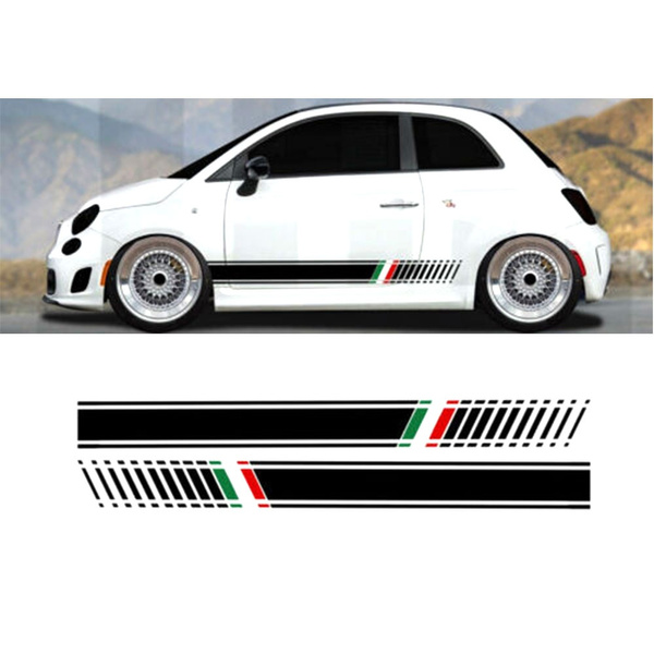Side Stripes Graphic Decal Sticker Italian Flag For Abarth Fiat 500 595  Punto tu-88689