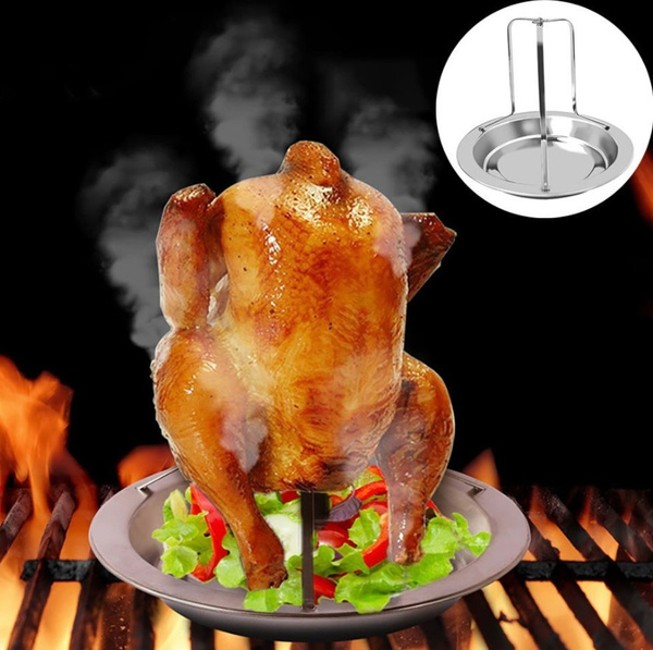 Stainless Steel Chicken Turkey Roaster Oven Bbq Grill Rack Stand Holder Tray  Turkey Chicken Roaster Rack