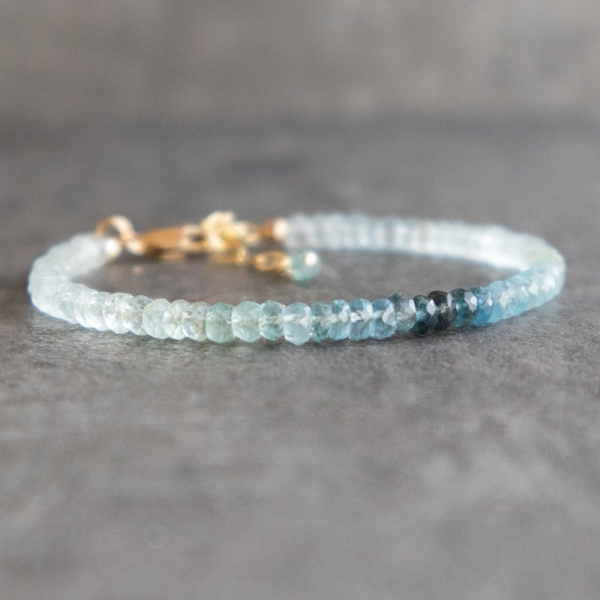 dainty aquamarine bracelet