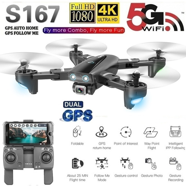 Ready instructor chief High Quality S167 GPS Remote Control Drone Quadcopter UAV with  720P/1080P/4K HD FPV 120° Wide-angle Camera + Optical Flow Positioning +  V-Sign + Gesture Video + Real-time Transmission + Long-term Flight +