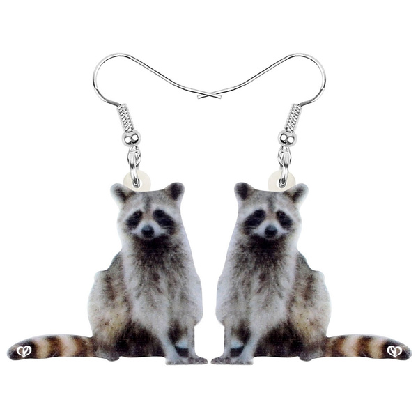 racoon earrings