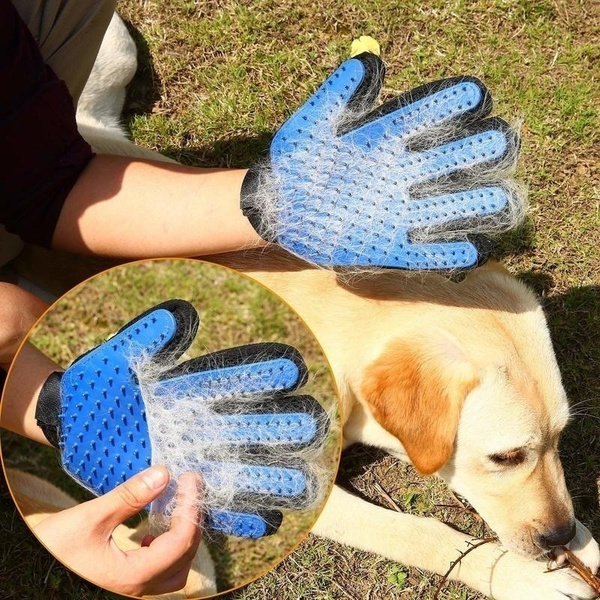 Perfect for Cats Dogs /& Horses with Long and Short Fur Pet Grooming Glove Breathable Deshedding Massage Mitt with Enhanced Five Finger Design Efficient Pet Hair Remover Brush for Bathing