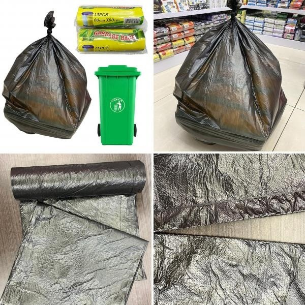 15pcs Household Trash Bags, Kitchen Garbage Bags, Garden Garbage