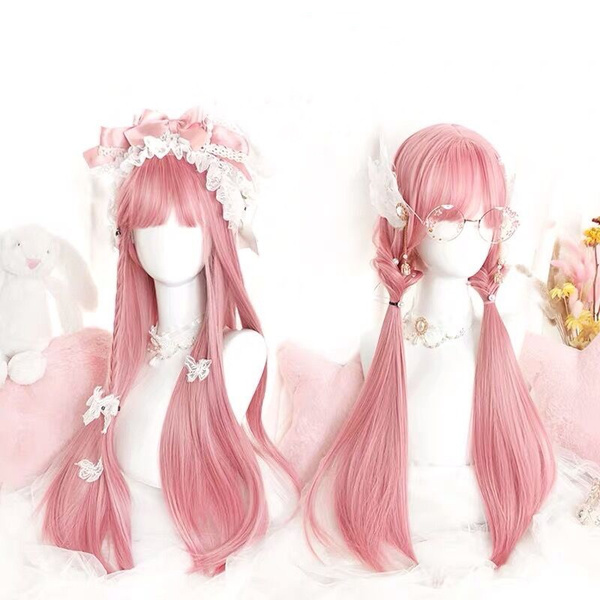 Pink anime hot sale wig