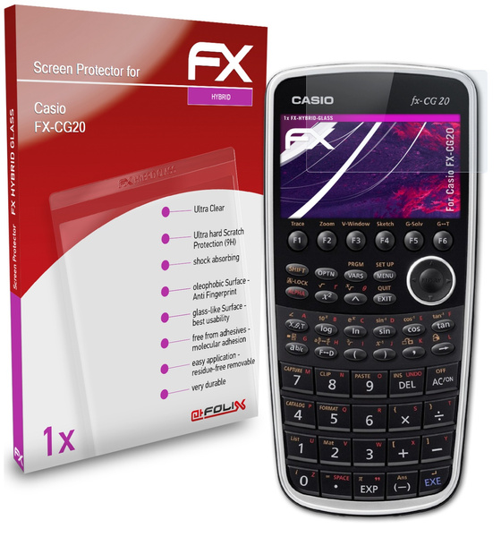 atFoliX Screen Protector compatible with Casio FX CG20 9H Hybrid