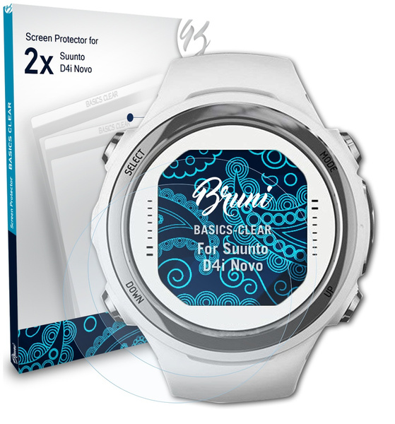 Bruni 2x Screen Protector compatible with Suunto D4i Novo Screen