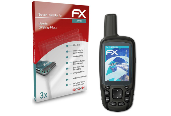 atFoliX 3x Screen Protector compatible with Garmin GPSMap 64csx