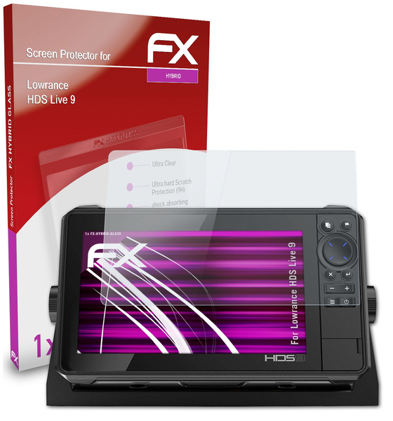 atFoliX Screen Protector compatible with Lowrance HDS Live 9 9H  Hybrid-Glass Screen Protection Film