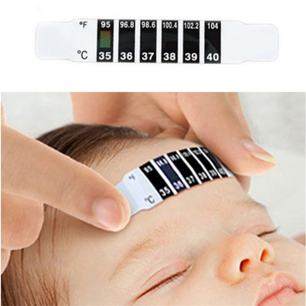 2/5/10pcs Creative Flexible Reusable Forehead Strip Thermometer Sticker ...