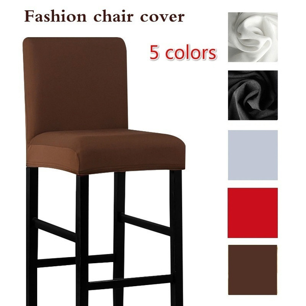 Solid Color High Stool Chair Seat Covers Bar Chair Cover Slipcover for Bar Banquet Wedding Party