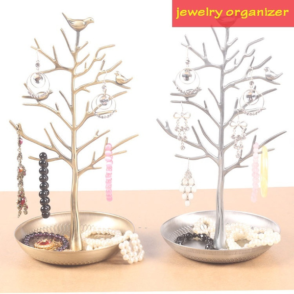 Jewellery Organizer Birds Tree Jewelry Stand Display Earring Necklace Holder  Jewellery Stand Rack Storage