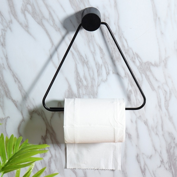 Metal Triangle Toilet Paper Roll Towel Holder Retro Wall Mount Tissue Rack Bathroom