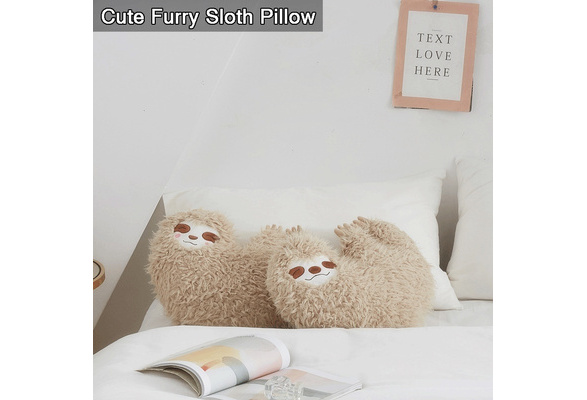 fuzzy sloth pillow