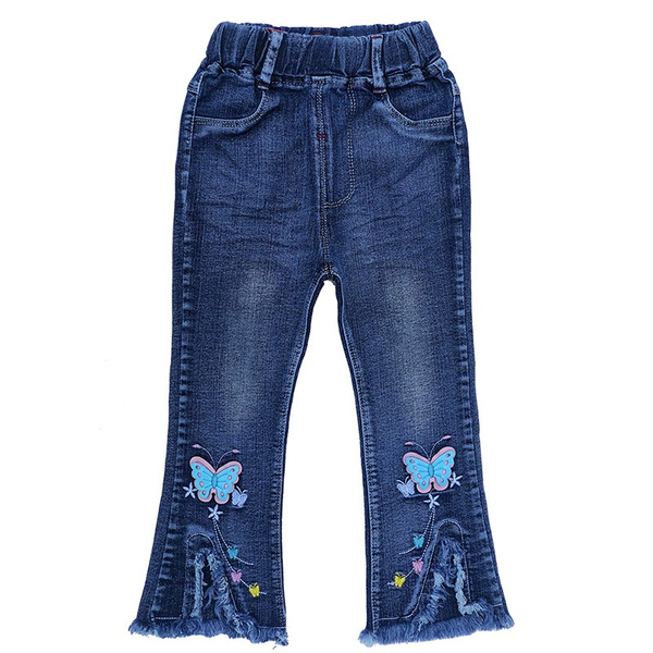 Peacolate 2-10T Little Big Kids Girls 3D Butterfly Jeans Pantalones de Mezclilla 