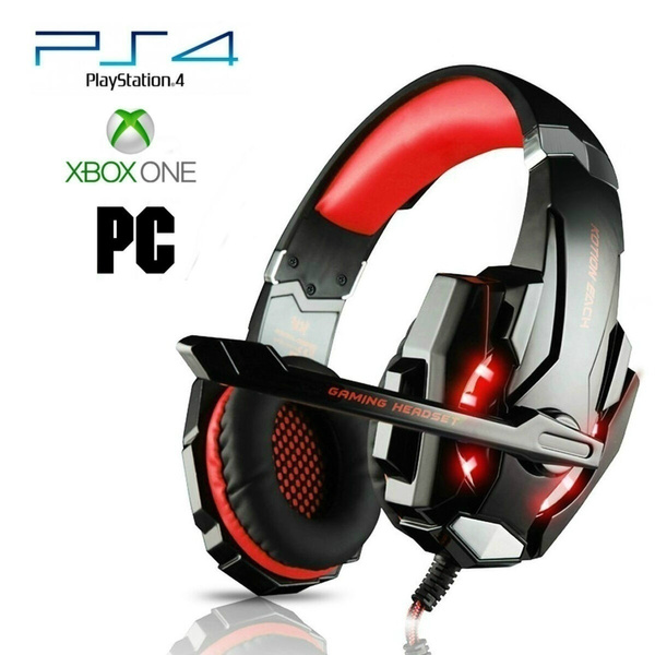 Gaming 3.5mm Mic LED Wired Stereo Surround Headsets for Cell Phone PS4 Xbox One