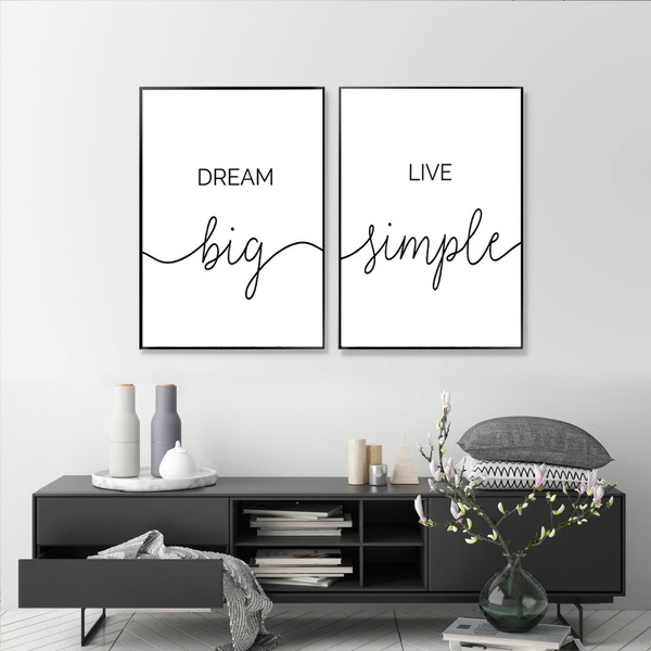 Unframed Minimalist Dream Big Live Simple Quote Canvas Paintings Black And White Bedroom Wall Art Prints Poster Pictures For Home Decor No Frame Wish - Big Canvas Paintings For Home Decor Unframed Minimalist Dream Big Live Simple Quote Canvas Paintings Black And White Bedroom Wall Art Prints Poster Pictures For Home Decor No Frame Wish - Big Canvas Paintings For Home Decor
