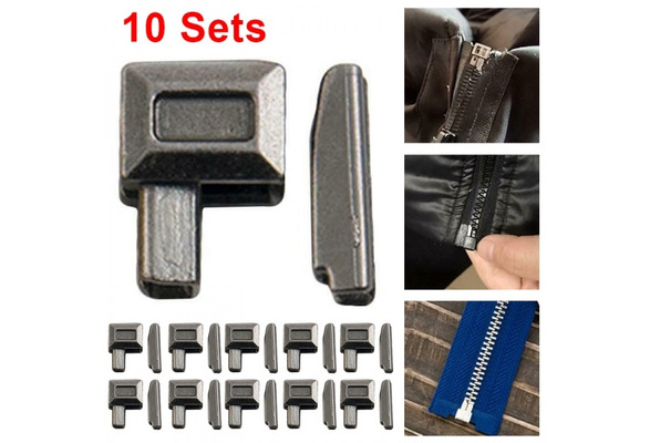 10pcs Metal Zipper Stoppers DIY Repair Open End Zipper Clothe Hot DIY B1C9  