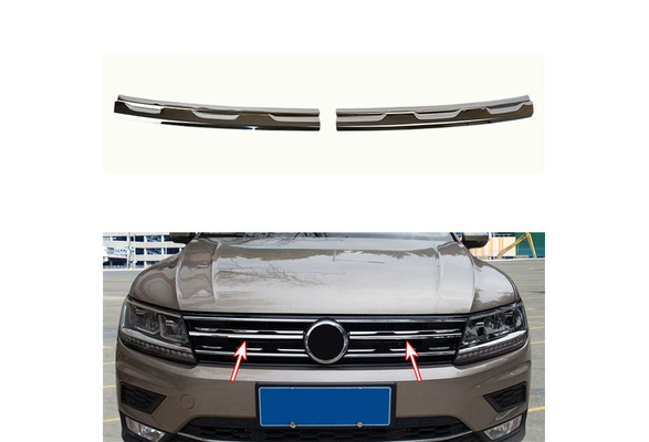 Car silver front grille grille cover For VW Tiguan MK2  2017 2018 2019 