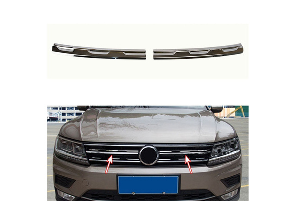 Car silver front grille grille cover For VW Tiguan MK2 2017 2018 2019 Car silver front grille grille cover For VW Tiguan MK2 2017 2018 2019