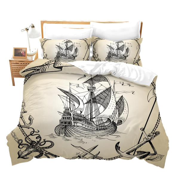 Sailboat Bedding Set Nautical Decor, Nautical Themed Duvet Covers Uk