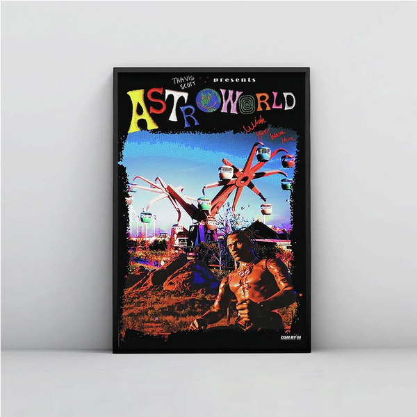 Travis Scott Astroworld Rap Music Album Cover Wall Art Poster