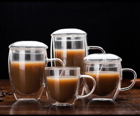 Coffee, drinkinginsulationdoublewallglassteacup, Gifts, Cup