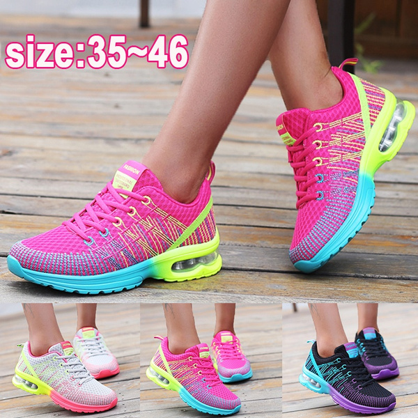 Amlaiworld Women Sports Lace Up Wide Sneakers Shoes Breathable Sports Running Shoes Casual Shoes