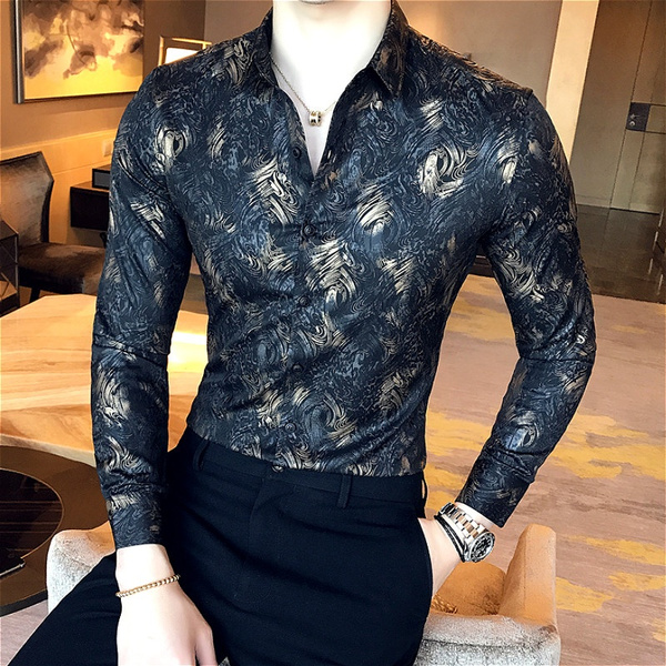 Gold dress sales shirt