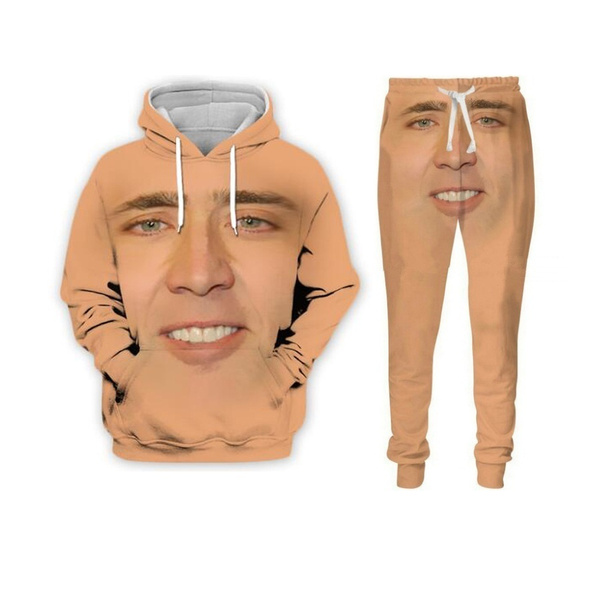 New Fashion Mens/Womens The Giant Blown Up Face Of Nicolas Cage Funny 3D Pr...