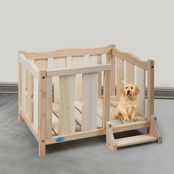 dog bed with wooden frame