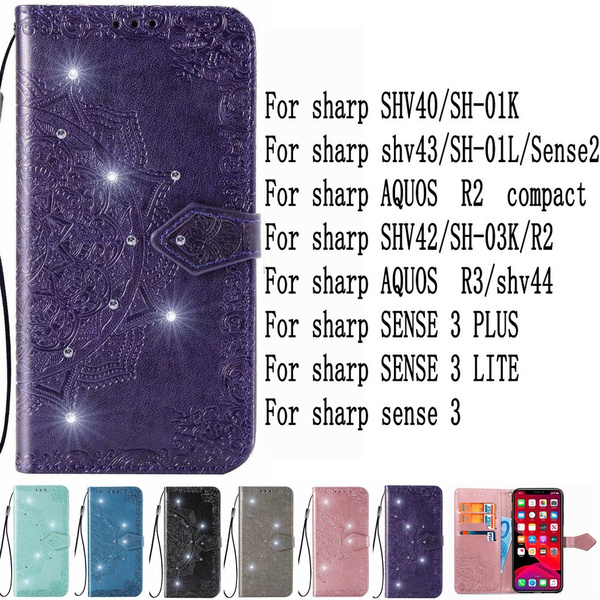 Mandala Embossed Flip Leather Magnetic Wallet Credit Money Case Cover For Sharp Shv40 Sh 01k Shv43 Sh 01l Sense2 Aquos R2 Compact Shv42 Sh 03k R2 Aquos R3 Shv44 Sense