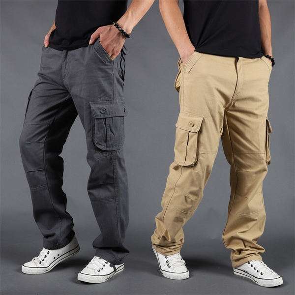 2023 Cargo Pants Men Six Pockets Tactical Military Straight Slacks Pant  Overalls Zipper Casual Cotton Trousers Male Clothing - AliExpress