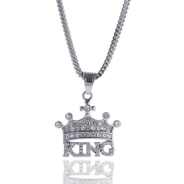 Crown Pendant Necklaces Stainless Steel 