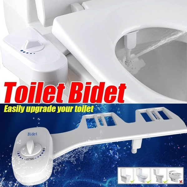 Single Spray Smart Toilet Lid Fresh Water Spray Non-Electric Bidet ...