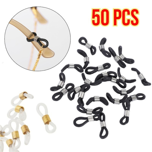 100Pcs Eye Glasses Spectacle Chain Strap Holder Rubber Loop Ends DIY Fashion TTS