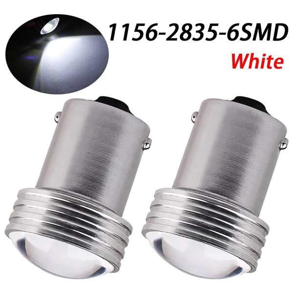2Pcs DC 12V 21W 1156/1157-2835-6SMD COB LED Bulb Projector Car Auto Light  Source Backup Reversing Bulb White 6000K Parking Lamp