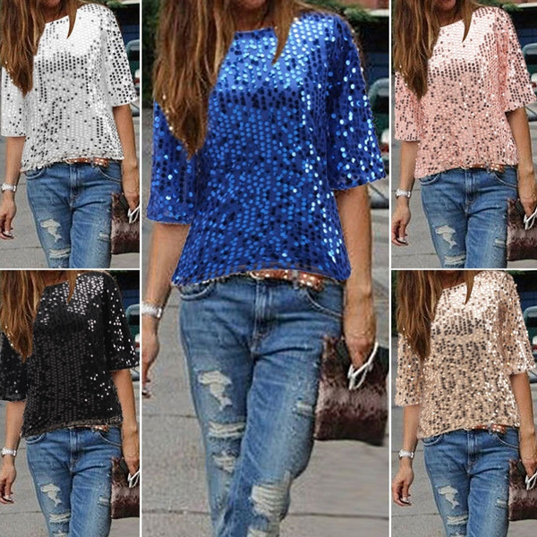 ladies sparkly tops