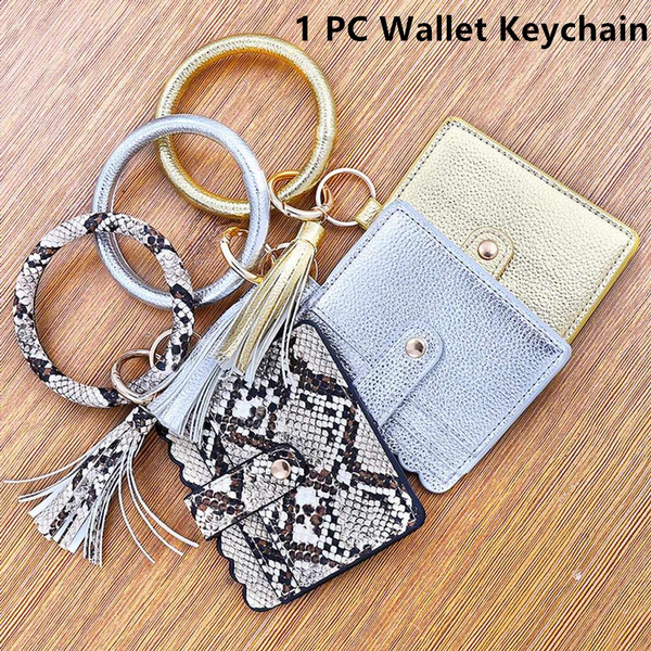 Women's Circle Bangle Leather Keychain