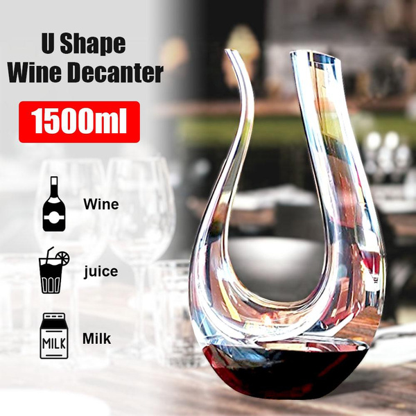 1500ml Crystal Glass Horn Red Big Wine Decanter Brandy Pourer Jug Wine  Container Water Bottle Drinking Glasses Carafe Bar Set