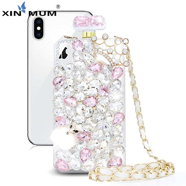 Cute Crown Fox Fur Diamond Perfume Bottle Case For Iphone 11 Pro Xs Max Xr X 8 7 6 6s Plus For Samsung Note 10 9 8 S10e S10 9 8 Plu Wish