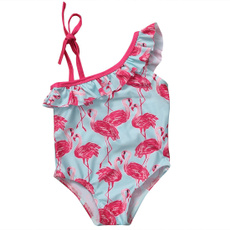 Monikini, bathing suit, Baby Girl, flamingo