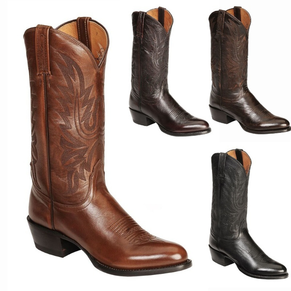 Mid Calf Cowboy Boots PU Western 