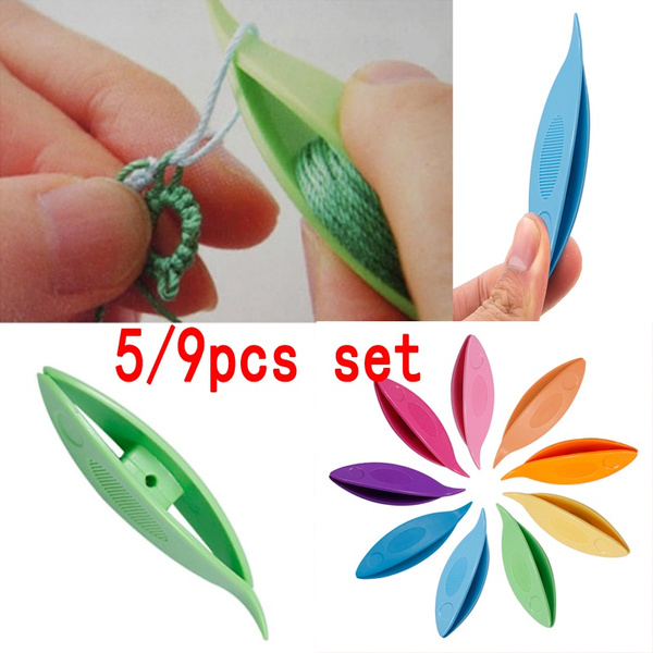 Homyl 3Pcs Plastic Tatting Lace Shuttle Clover Lacemaking Tool Set For Handcrafted