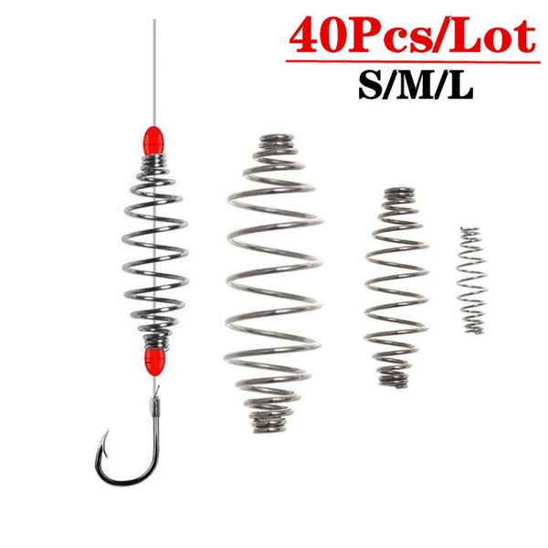 40Pcs/Lot High Quality Carp Fishing Spring Feeder Cage Hair Rig Combi Rigs  Floating Feeder Accessory Stops Carp Fishing Tackle
