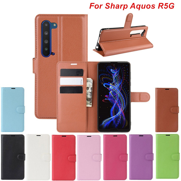 For Sharp Aquos R5G Case Luxury Wallet Style PU Leather Back Cover