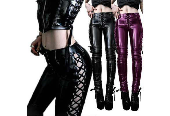 Goth shop leather leggings