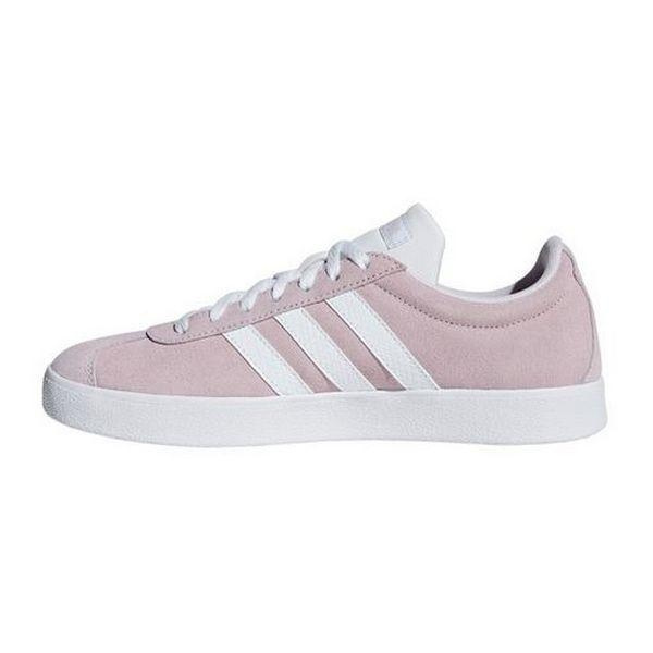 adidas vl court suede ladies trainers pink